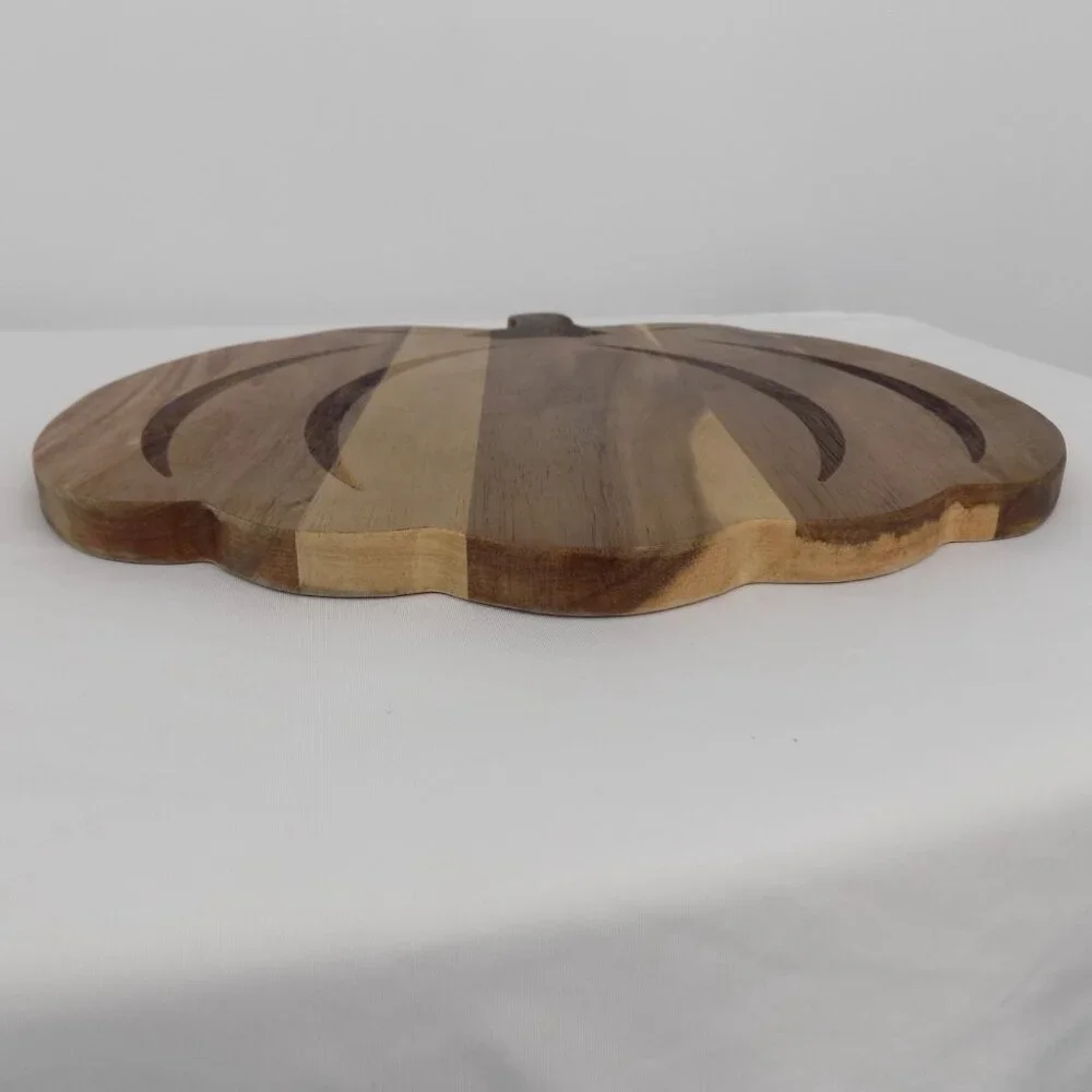 Pumpkin Shaped Wooden Cutting Board Makery Thanksgiving Halloween Food Safe New